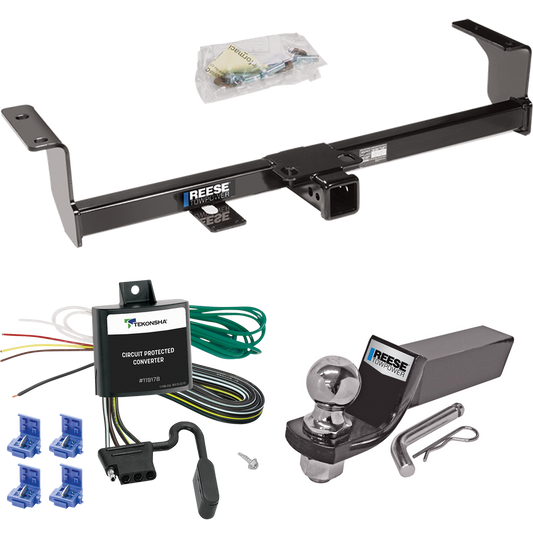 Fits 2006-2013 Suzuki Grand Vitara Trailer Hitch Tow PKG w/ 4-Flat Wiring + Starter Kit Ball Mount w/ 2" Drop & 2" Ball (Excludes: 3 Dr Hatchback Models) By Reese Towpower