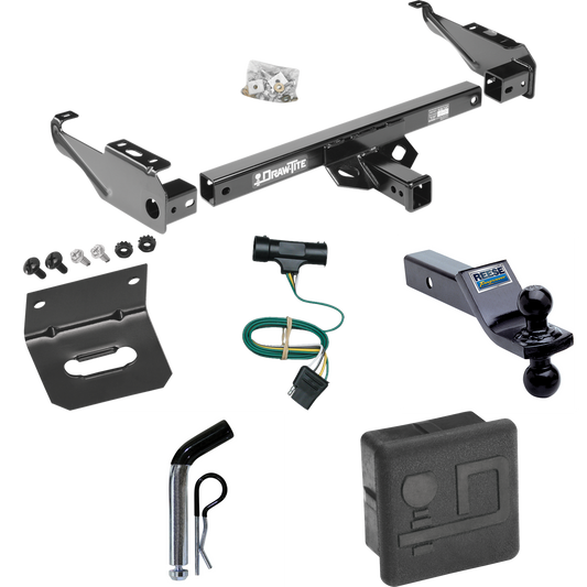 Fits 1967-1978 GMC C35 Trailer Hitch Tow PKG w/ 4-Flat Wiring + Dual Ball Ball Mount 1-7/8" & 2" Trailer Balls + Pin/Clip + Wiring Bracket + Hitch Cover By Draw-Tite