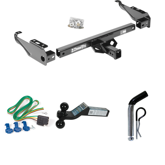 Fits 1963-1979 Ford F-350 Trailer Hitch Tow PKG w/ 4-Flat Wiring + Dual Ball Ball Mount 2" & 2-5/16" Trailer Balls + Pin/Clip By Draw-Tite