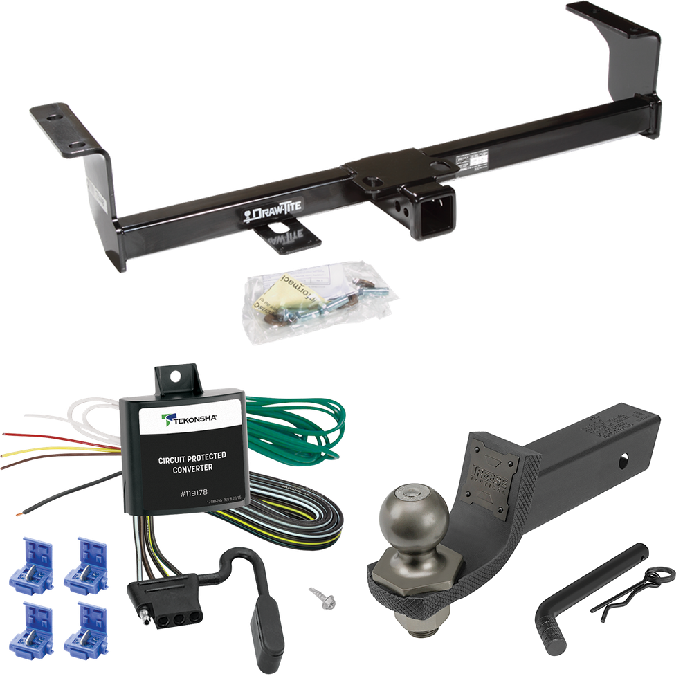 Fits 2006-2013 Suzuki Grand Vitara Trailer Hitch Tow PKG w/ 4-Flat Wiring + Interlock Tactical Starter Kit w/ 2" Drop & 2" Ball (Excludes: 3 Dr Hatchback Models) By Draw-Tite