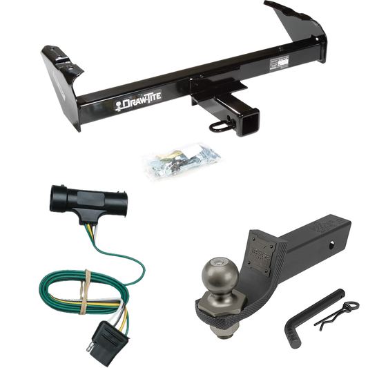 Fits 1977-1984 Chevrolet K30 Trailer Hitch Tow PKG w/ 4-Flat Wiring + Interlock Tactical Starter Kit w/ 2" Drop & 2" Ball By Draw-Tite