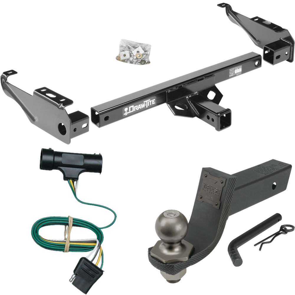 Se adapta al paquete de enganche de remolque GMC C35 1967-1978 con cableado plano de 4 + kit de inicio táctico de enclavamiento con caída de 3-1/4" y bola de 2" de Draw-Tite