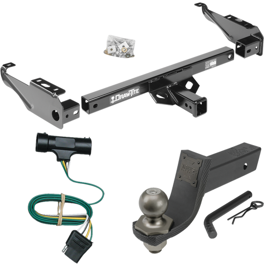 Se adapta al paquete de enganche de remolque GMC C35 1967-1978 con cableado plano de 4 + kit de inicio táctico de enclavamiento con caída de 3-1/4" y bola de 2" de Draw-Tite