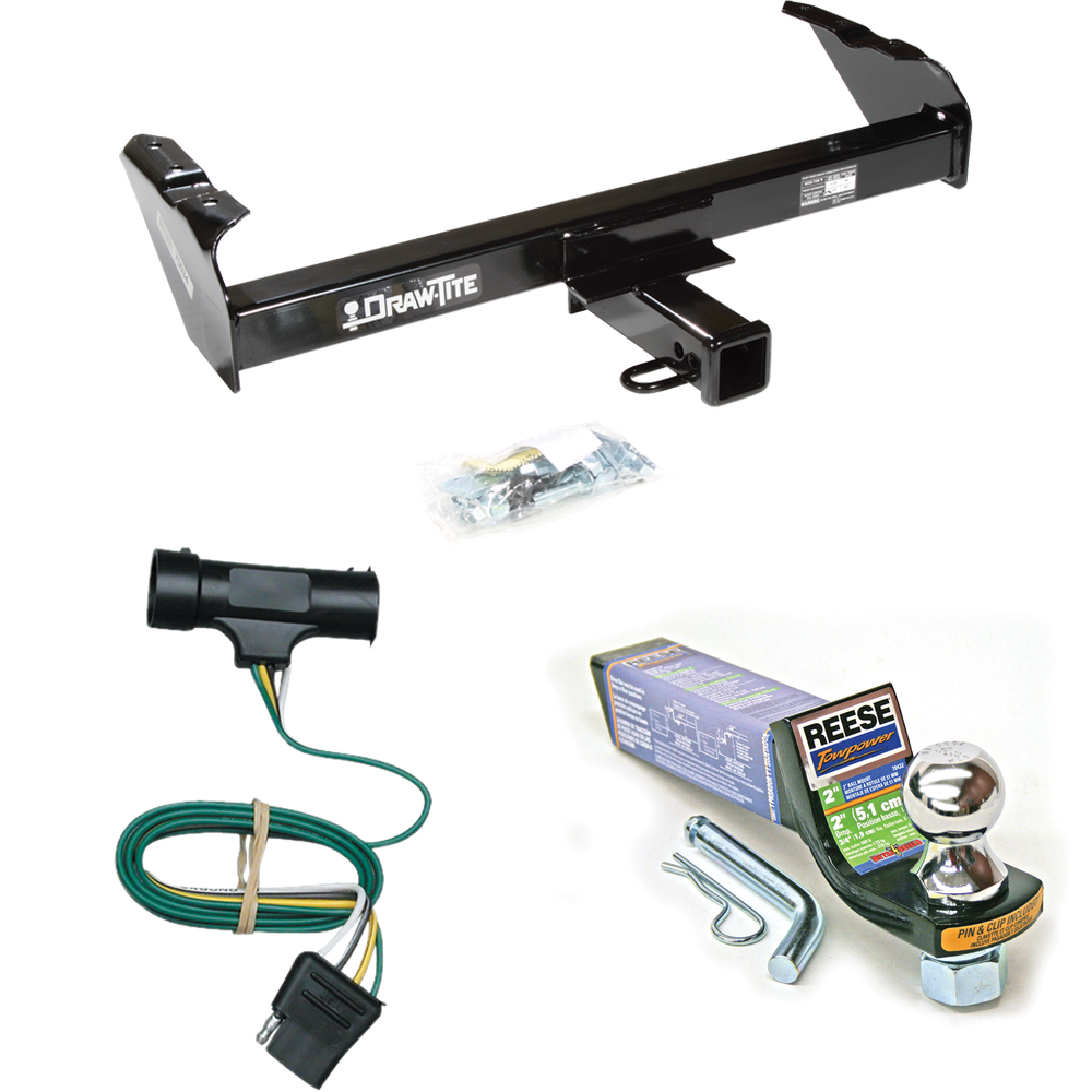 Se adapta al paquete de enganche de remolque GMC C35 1967-1978 con cableado plano de 4 + kit de montaje de bola de inicio con caída de 2" y bola de 1-7/8" de Draw-Tite