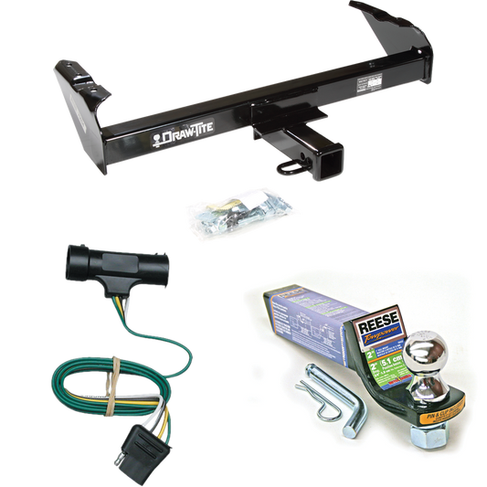 Fits 1967-1978 GMC C35 Trailer Hitch Tow PKG w/ 4-Flat Wiring + Starter Kit Ball Mount w/ 2" Drop & 1-7/8" Ball By Draw-Tite