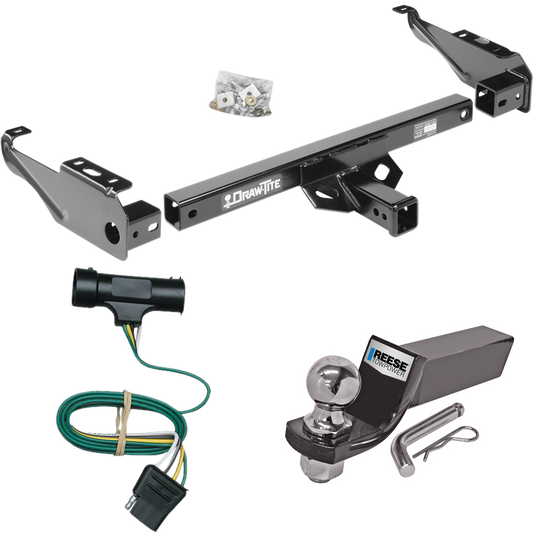 Se adapta al paquete de enganche de remolque GMC C35 1967-1978 con cableado plano de 4 + kit de montaje de bola de inicio con caída de 2" y bola de 2" de Draw-Tite