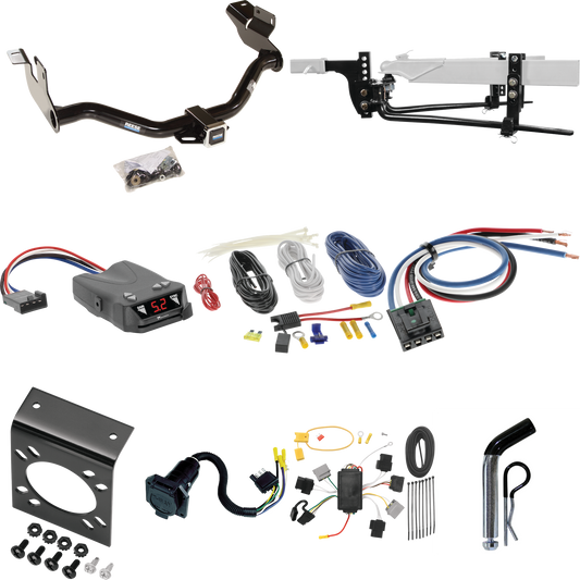 Fits 2005-2006 Mazda Tribute Trailer Hitch Tow PKG w/ 6K Round Bar Weight Distribution Hitch w/ 2-5/16" Ball + Pin/Clip + Tekonsha Brakeman IV Brake Control + Generic BC Wiring Adapter + 7-Way RV Wiring By Reese Towpower