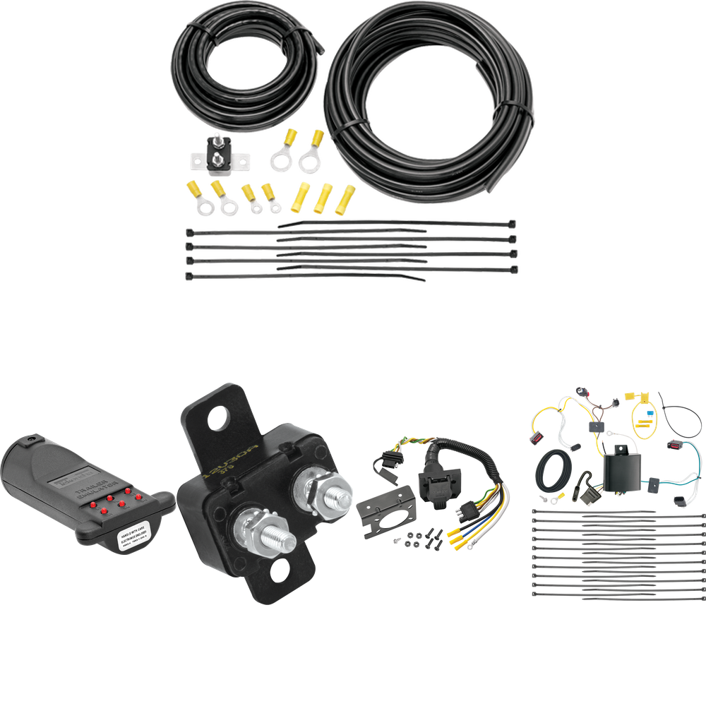 Se adapta al cableado de RV de 7 vías Jeep Grand Cherokee WK 2022-2023 + probador de 7 vías y emulador de remolque de Tekonsha