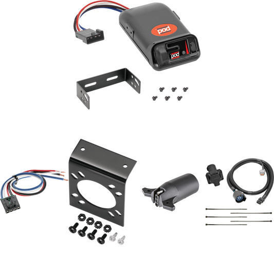 Compatible con cableado de 7 vías RV Suzuki Equator 2009-2012 + control de freno POD serie Pro + adaptador de cableado BC genérico + adaptador de 7 a 4 vías (para modelos con paquete de remolque de fábrica) de Tekonsha