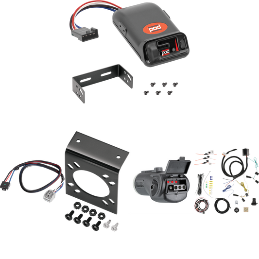 Fits 2022-2023 Jeep Grand Cherokee 7-Way RV Wiring + Pro Series POD Brake Control + Plug & Play BC Adapter + 2 in 1 Tester & 7-Way to 4-Way Adapter By Tekonsha