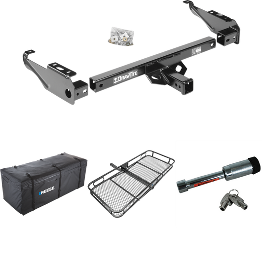Fits 1963-1979 Ford F-100 Trailer Hitch Tow PKG w/ 60" x 24" Cargo Carrier + Cargo Bag + Hitch Lock By Draw-Tite