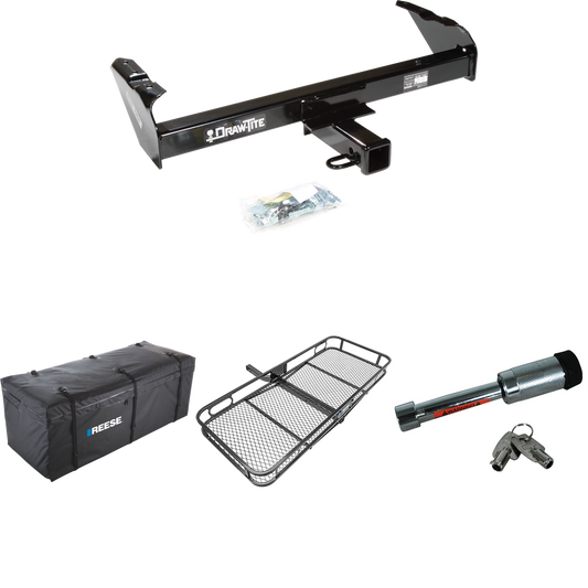 Fits 1963-1972 Ford F-100 Trailer Hitch Tow PKG w/ 60" x 24" Cargo Carrier + Cargo Bag + Hitch Lock By Draw-Tite