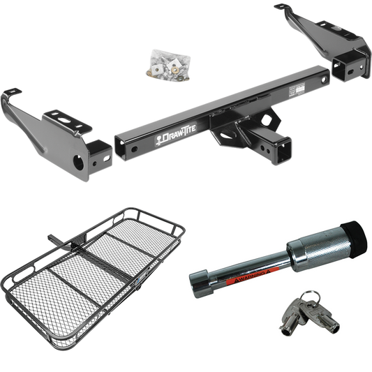 Fits 1979-1986 GMC C2500 Trailer Hitch Tow PKG w/ 60" x 24" Cargo Carrier + Hitch Lock By Draw-Tite