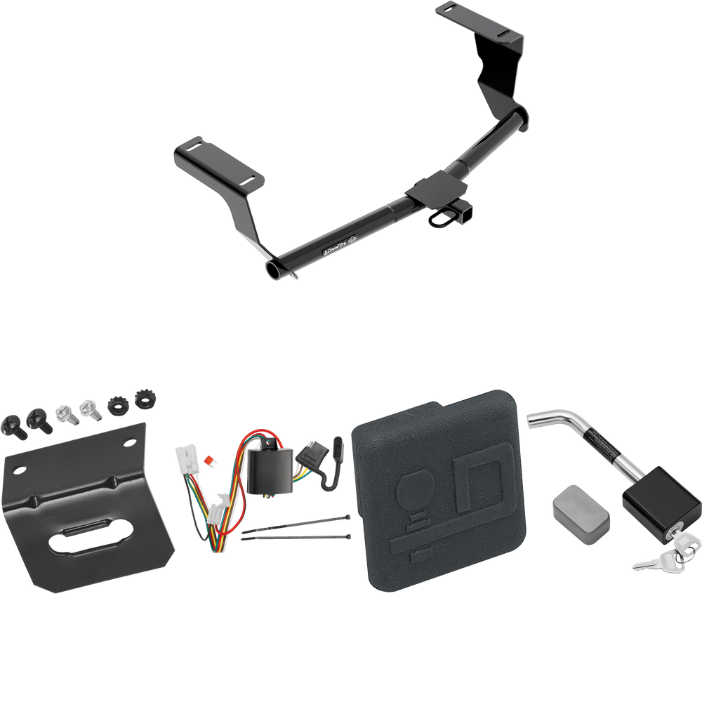 Se adapta al paquete de enganche de remolque Subaru XV Crosstrek 2013-2015 con arnés de cableado plano de 4 + cubierta de enganche + bloqueo de enganche (excluye: modelos híbridos) de Draw-Tite