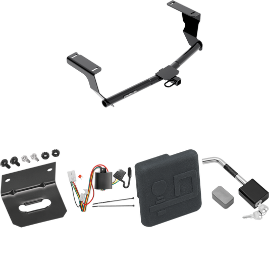 Fits 2013-2015 Subaru XV Crosstrek Trailer Hitch Tow PKG w/ 4-Flat Wiring Harness + Hitch Cover + Hitch Lock (Excludes: Hybrid Models) By Draw-Tite