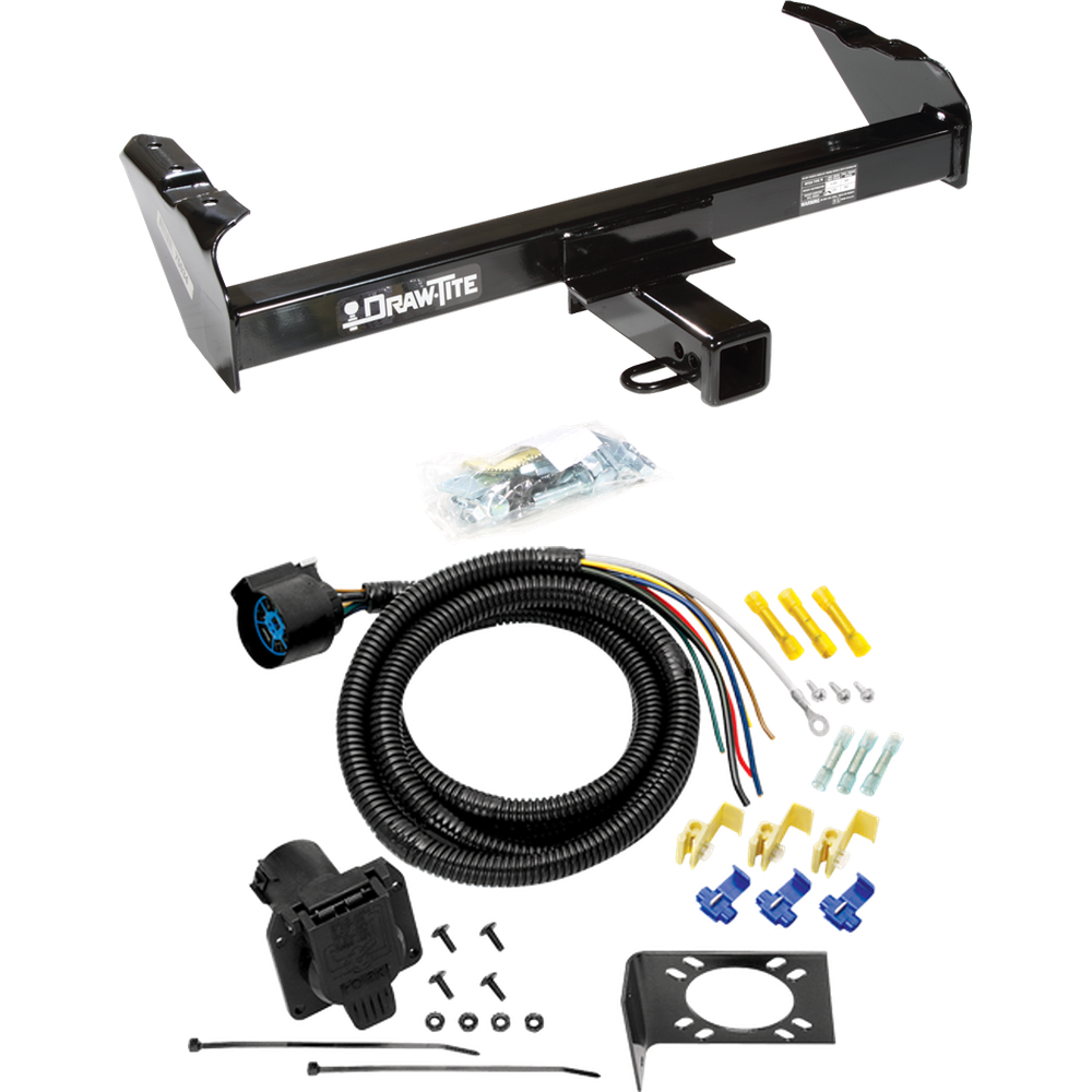 Fits 1988-1991 GMC C3500 Trailer Hitch Tow PKG w/ 7-Way RV Wiring (For Crew Cab Models) By Draw-Tite