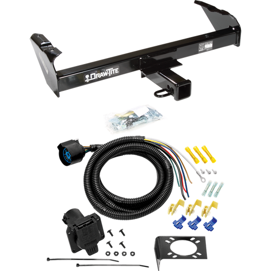 Fits 1988-1991 GMC C3500 Trailer Hitch Tow PKG w/ 7-Way RV Wiring (For Crew Cab Models) By Draw-Tite
