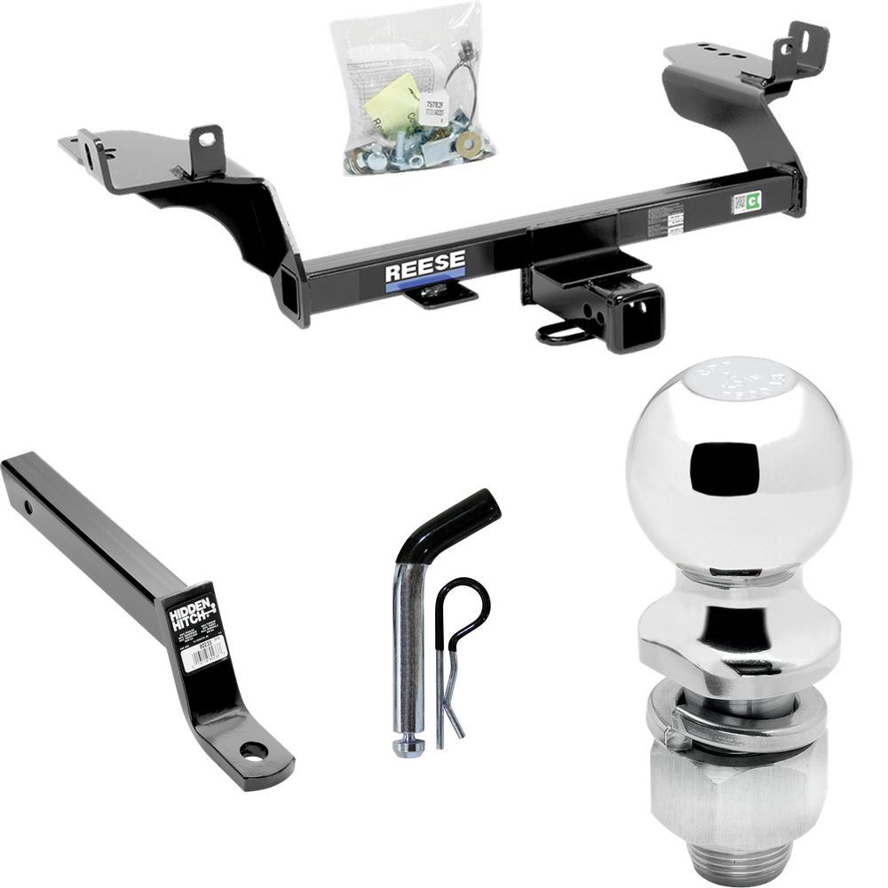 Fits 2013-2019 Ford Escape Trailer Hitch Tow PKG w/ Extended 16" Long Ball Mount w/ 4" Drop + Pin/Clip + 2" Ball By Reese Towpower