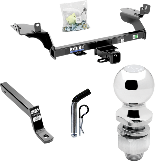 Fits 2013-2019 Ford Escape Trailer Hitch Tow PKG w/ Extended 16" Long Ball Mount w/ 4" Drop + Pin/Clip + 2" Ball By Reese Towpower