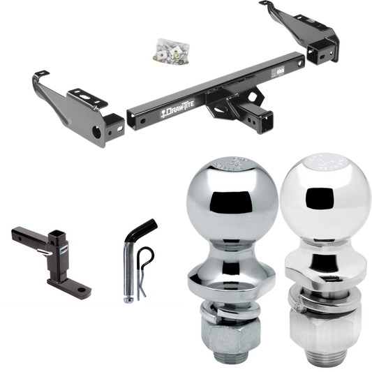 Fits 1968-1980 Dodge D300 Trailer Hitch Tow PKG w/ Adjustable Drop Rise Ball Mount + Pin/Clip + 2" Ball + 1-7/8" Ball By Draw-Tite