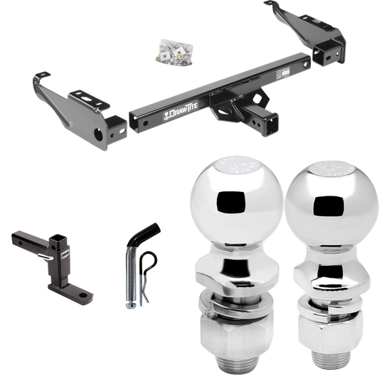 Fits 1963-1979 Ford F-100 Trailer Hitch Tow PKG w/ Adjustable Drop Rise Ball Mount + Pin/Clip + 2" Ball + 2-5/16" Ball By Draw-Tite