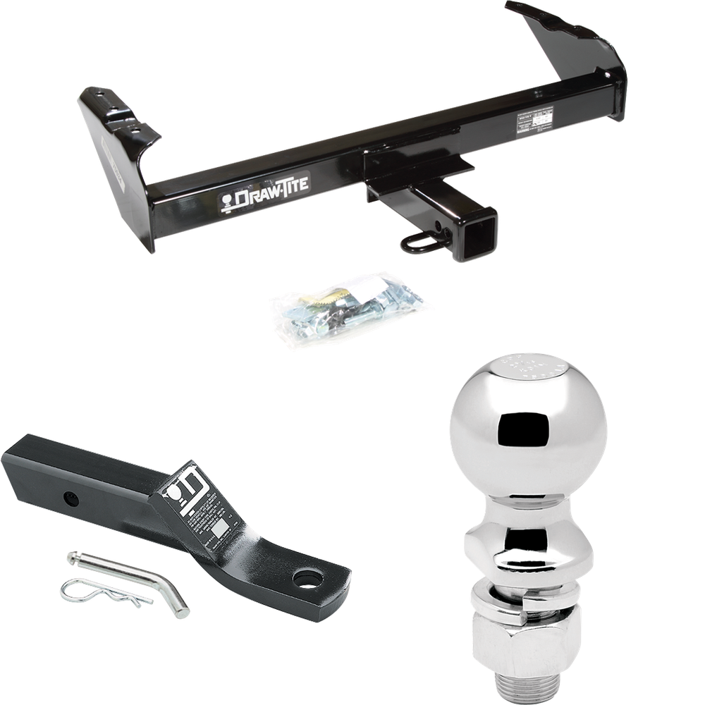 Fits 1979-1986 GMC C1500 Trailer Hitch Tow PKG w/ Ball Mount w/ 2" Drop + 2-5/16" Ball By Draw-Tite