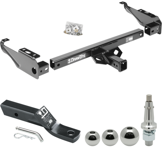 Se adapta al paquete de remolque con enganche para remolque Dodge D200 1968-1980 con soporte de bola con caída de 2" + bola intercambiable de 1-7/8" y 2" y 2-5/16" de Draw-Tite