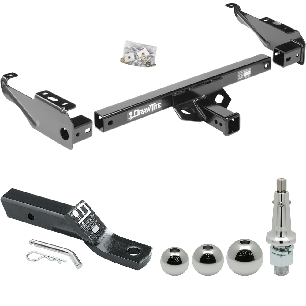 Fits 1968-1980 Dodge D300 Trailer Hitch Tow PKG w/ Ball Mount w/ 2" Drop + Interchangeable Ball 1-7/8" & 2" & 2-5/16" By Draw-Tite