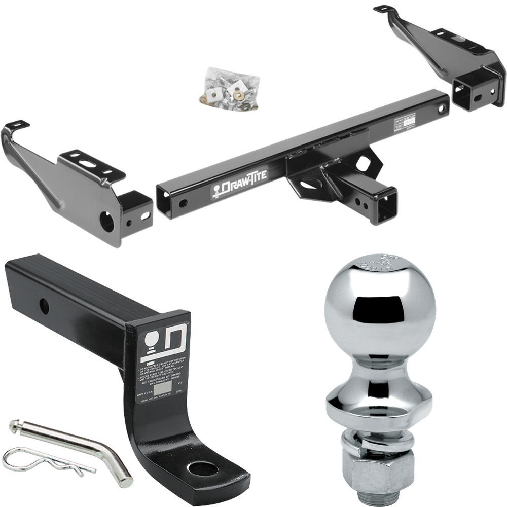 Fits 1980-1983 Ford F-100 Trailer Hitch Tow PKG w/ Ball Mount w/ 4" Drop + 1-7/8" Ball (Excludes: w/Custom Fascia Models) By Draw-Tite