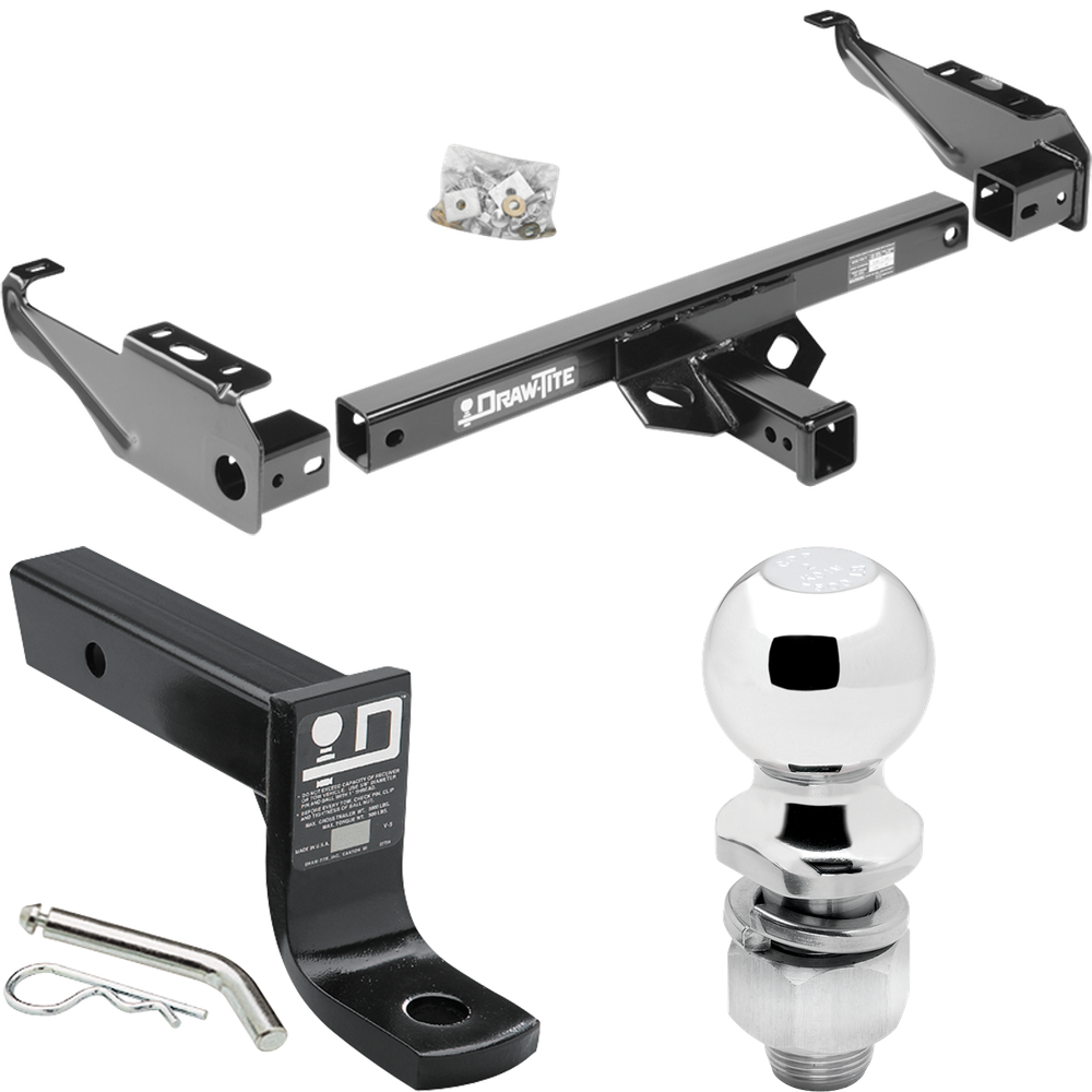 Fits 1974-1981 Plymouth Trailduster Trailer Hitch Tow PKG w/ Ball Mount w/ 4" Drop + 2" Ball (Excludes: w/Skid Shield Models) By Draw-Tite