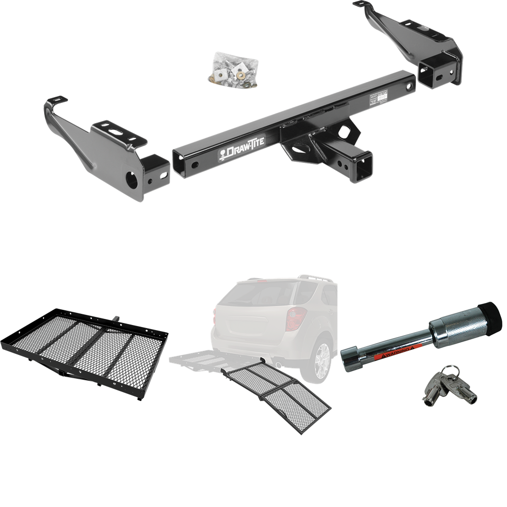 Fits 1975-1978 GMC C15 Trailer Hitch Tow PKG w/ Cargo Carrier + Bi-Fold Ramp + Hitch Lock By Draw-Tite