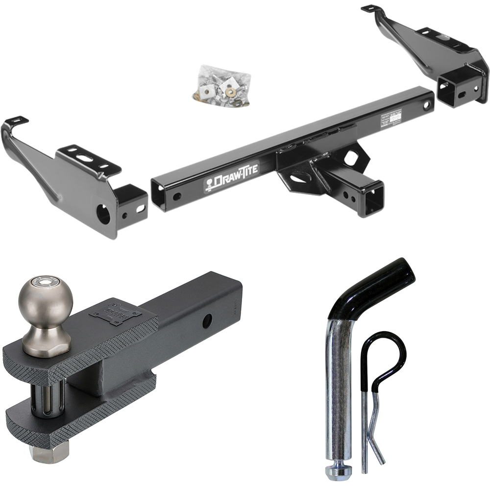 Fits 1992-2000 Chevrolet C2500 Trailer Hitch Tow PKG w/ Clevis Hitch Ball Mount w/ 2" Ball + Pin/Clip (For Crew Cab Models) By Draw-Tite