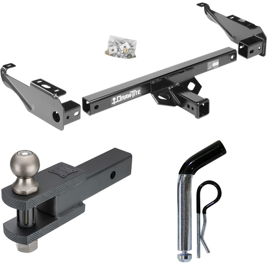 Fits 1992-2000 Chevrolet C2500 Trailer Hitch Tow PKG w/ Clevis Hitch Ball Mount w/ 2" Ball + Pin/Clip (For Crew Cab Models) By Draw-Tite