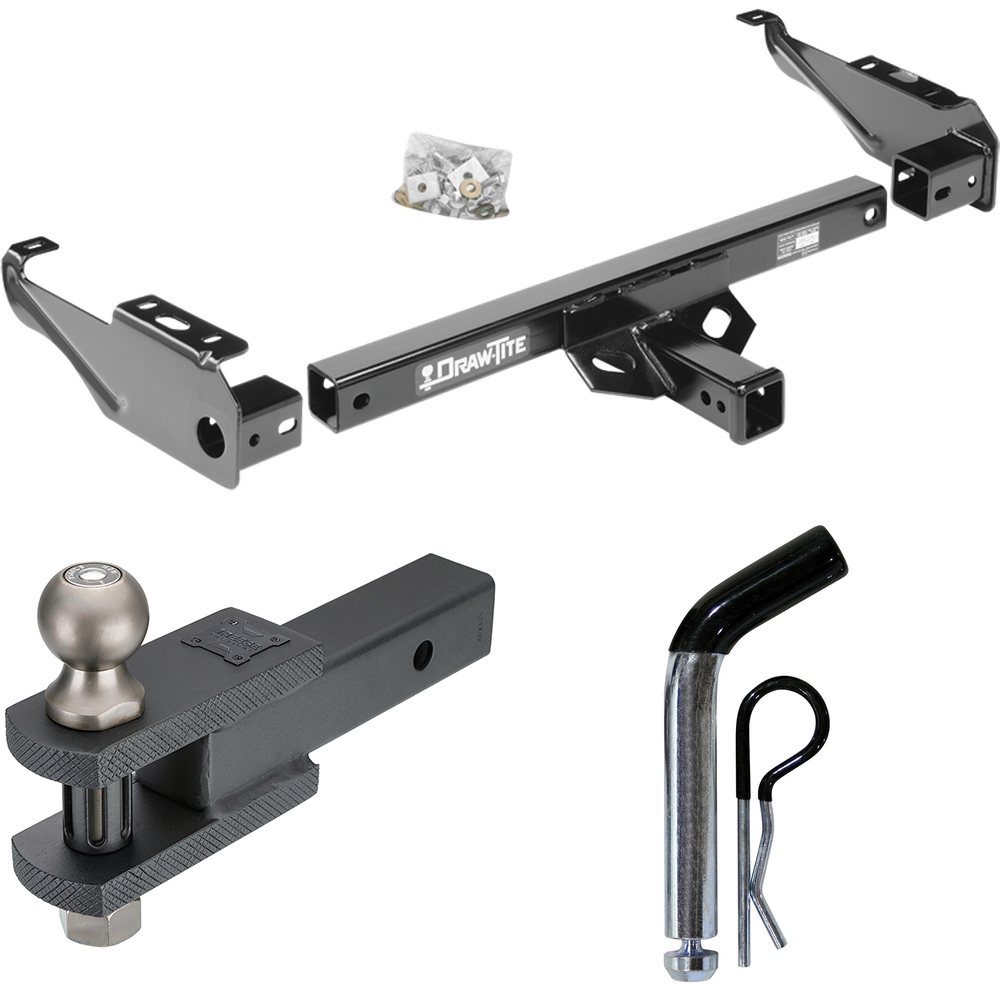 Fits 1981-1993 Dodge W350 Trailer Hitch Tow PKG w/ Clevis Hitch Ball Mount w/ 2" Ball + Pin/Clip By Draw-Tite