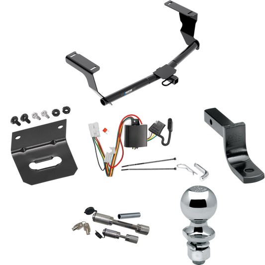 Fits 2013-2015 Subaru XV Crosstrek Trailer Hitch Tow PKG w/ 4-Flat Wiring Harness + Draw-Bar + 2" Ball + Wiring Bracket + Dual Hitch & Coupler Locks (Excludes: Hybrid Models) By Reese Towpower