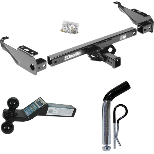 Fits 1988-2000 Chevrolet C3500 Trailer Hitch Tow PKG w/ Dual Ball Ball Mount 2" & 2-5/16" Trailer Balls + Pin/Clip (For Regular & Extended Cabs Models) By Draw-Tite