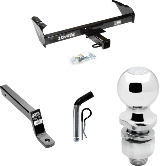 Fits 1963-1972 Ford F-250 Trailer Hitch Tow PKG w/ Extended 16" Long Ball Mount w/ 4" Drop + Pin/Clip + 2" Ball By Draw-Tite