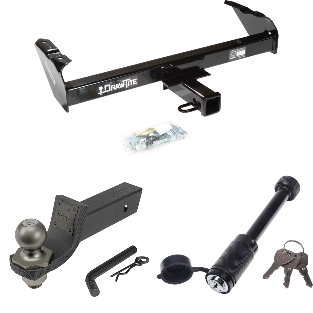 Fits 1963-1972 Chevrolet C20 Trailer Hitch Tow PKG + Interlock Tactical Starter Kit w/ 2" Drop & 2" Ball + Tactical Dogbone Lock By Draw-Tite