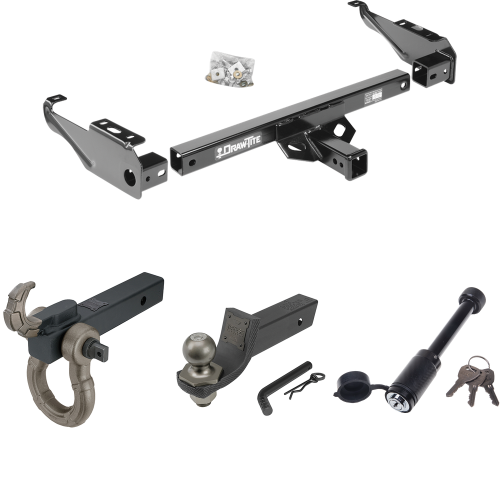 Fits 1967-1978 GMC C35 Trailer Hitch Tow PKG + Interlock Tactical Starter Kit w/ 2" Drop & 2" Ball + Tactical Hook & Shackle Mount + Tactical Dogbone Lock By Draw-Tite