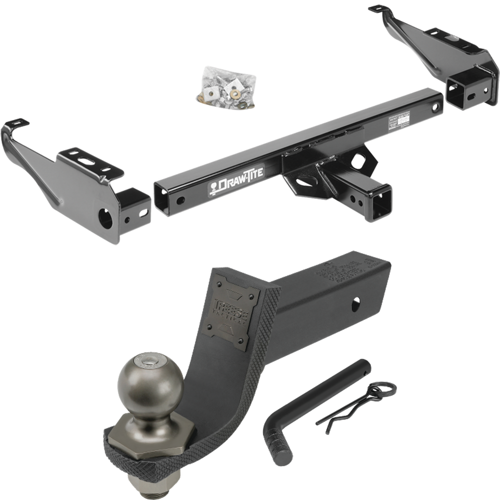 Fits 1987-1996 Ford F-350 Trailer Hitch Tow PKG + Interlock Tactical Starter Kit w/ 3-1/4" Drop & 2" Ball By Draw-Tite