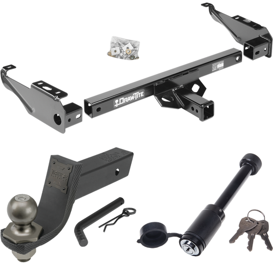 Fits 1981-1993 Dodge W350 Trailer Hitch Tow PKG + Interlock Tactical Starter Kit w/ 3-1/4" Drop & 2" Ball + Tactical Dogbone Lock By Draw-Tite