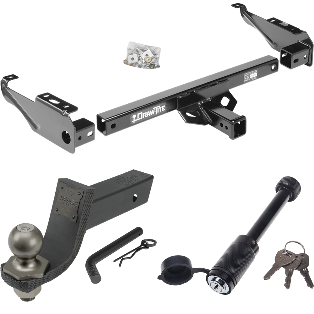 Fits 1967-1977 Dodge W100 Trailer Hitch Tow PKG + Interlock Tactical Starter Kit w/ 3-1/4" Drop & 2" Ball + Tactical Dogbone Lock By Draw-Tite