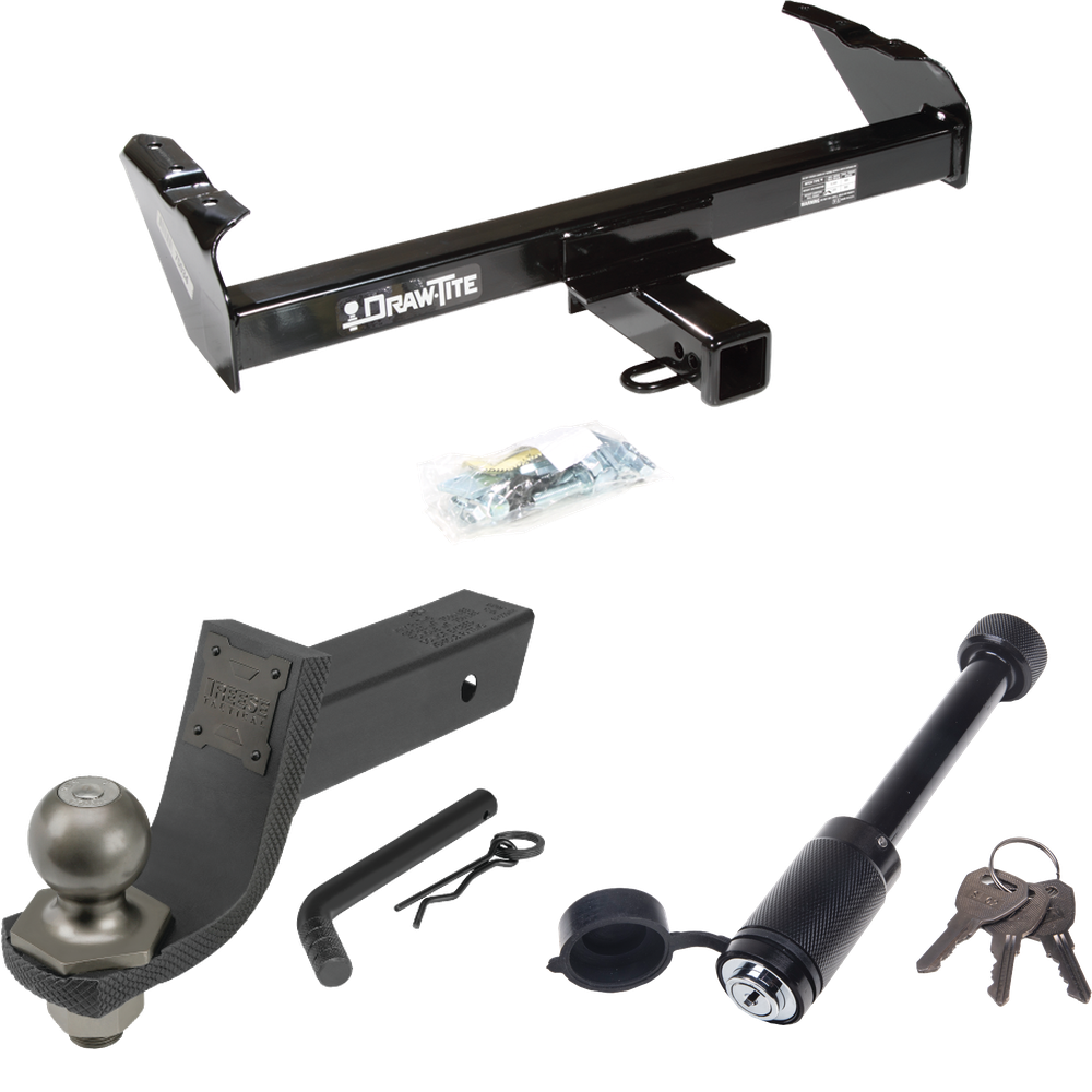 Fits 1975-1978 GMC C15 Trailer Hitch Tow PKG + Interlock Tactical Starter Kit w/ 3-1/4" Drop & 2" Ball + Tactical Dogbone Lock By Draw-Tite