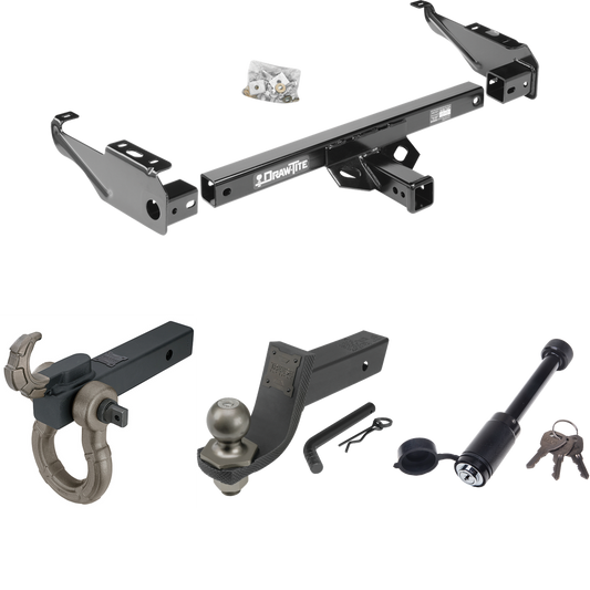 Fits 1979-1984 GMC C1500 Trailer Hitch Tow PKG + Interlock Tactical Starter Kit w/ 3-1/4" Drop & 2" Ball + Tactical Hook & Shackle Mount + Tactical Dogbone Lock By Draw-Tite