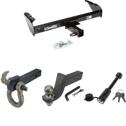 Fits 1963-1972 Chevrolet K20 Trailer Hitch Tow PKG + Interlock Tactical Starter Kit w/ 3-1/4" Drop & 2" Ball + Tactical Hook & Shackle Mount + Tactical Dogbone Lock By Draw-Tite