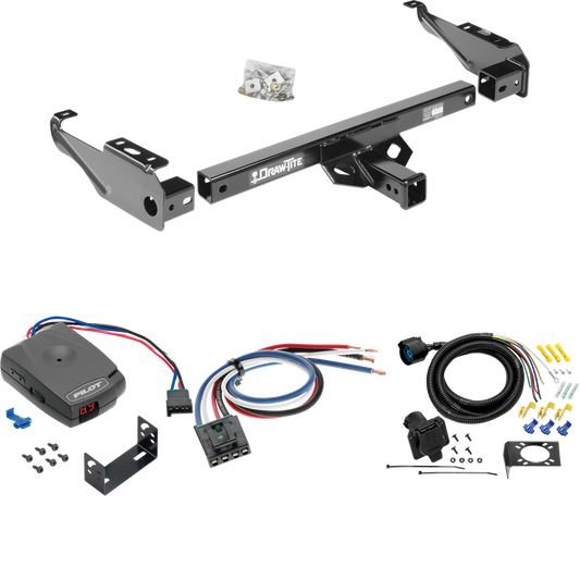 Fits 1979-2000 GMC C3500 Trailer Hitch Tow PKG w/ Pro Series Pilot Brake Control + Generic BC Wiring Adapter + 7-Way RV Wiring By Draw-Tite