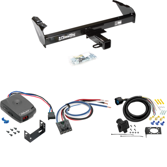 Fits 1967-1978 GMC K35 Trailer Hitch Tow PKG w/ Pro Series Pilot Brake Control + Generic BC Wiring Adapter + 7-Way RV Wiring By Draw-Tite