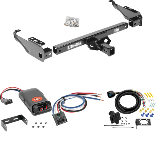 Se adapta al paquete de enganche de remolque Chevrolet C2500 1988-1999 con control de freno POD serie Pro + adaptador de cableado BC genérico + cableado RV de 7 vías (para modelos de cabina regular y extendida) de Draw-Tite