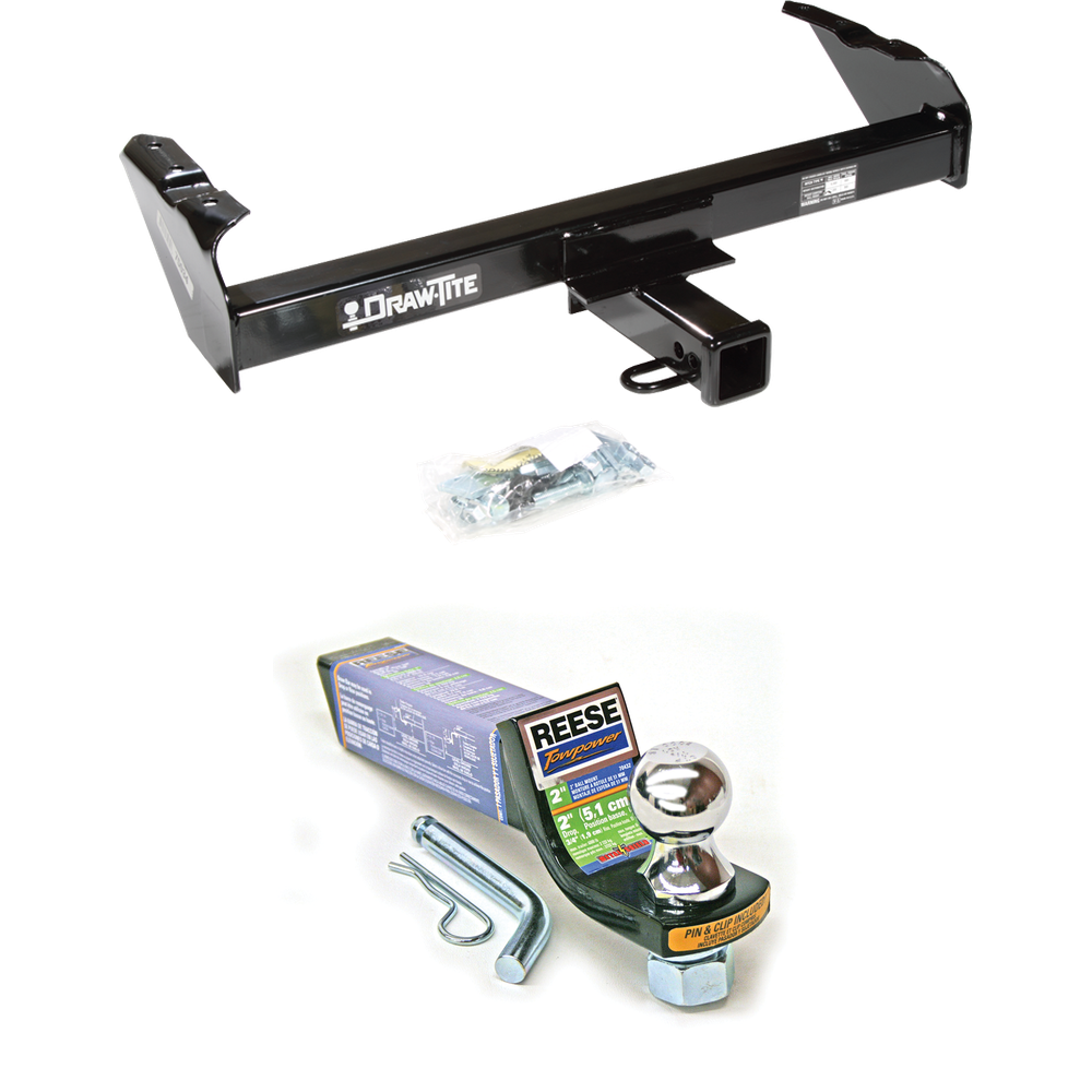 Fits 1979-1986 GMC K3500 Trailer Hitch Tow PKG w/ Starter Kit Ball Mount w/ 2" Drop & 1-7/8" Ball By Draw-Tite