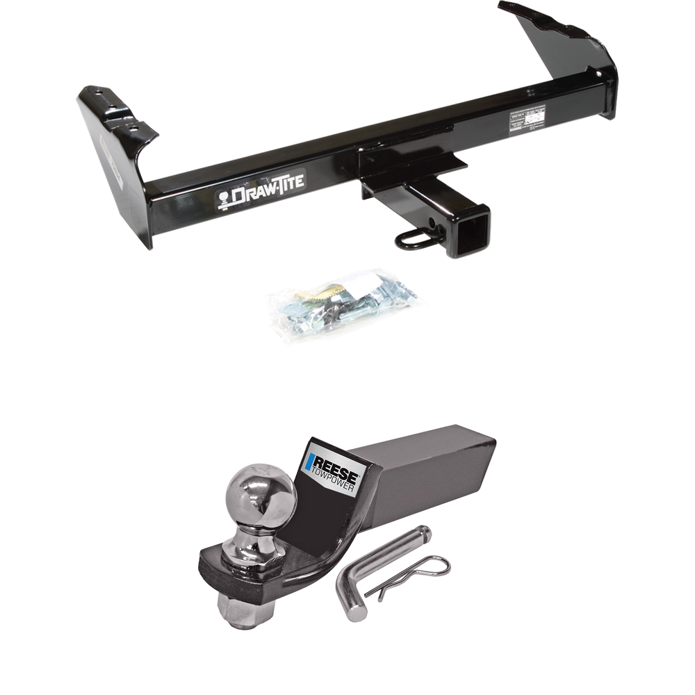 Fits 1979-1986 GMC C3500 Trailer Hitch Tow PKG w/ Starter Kit Ball Mount w/ 2" Drop & 2" Ball By Draw-Tite